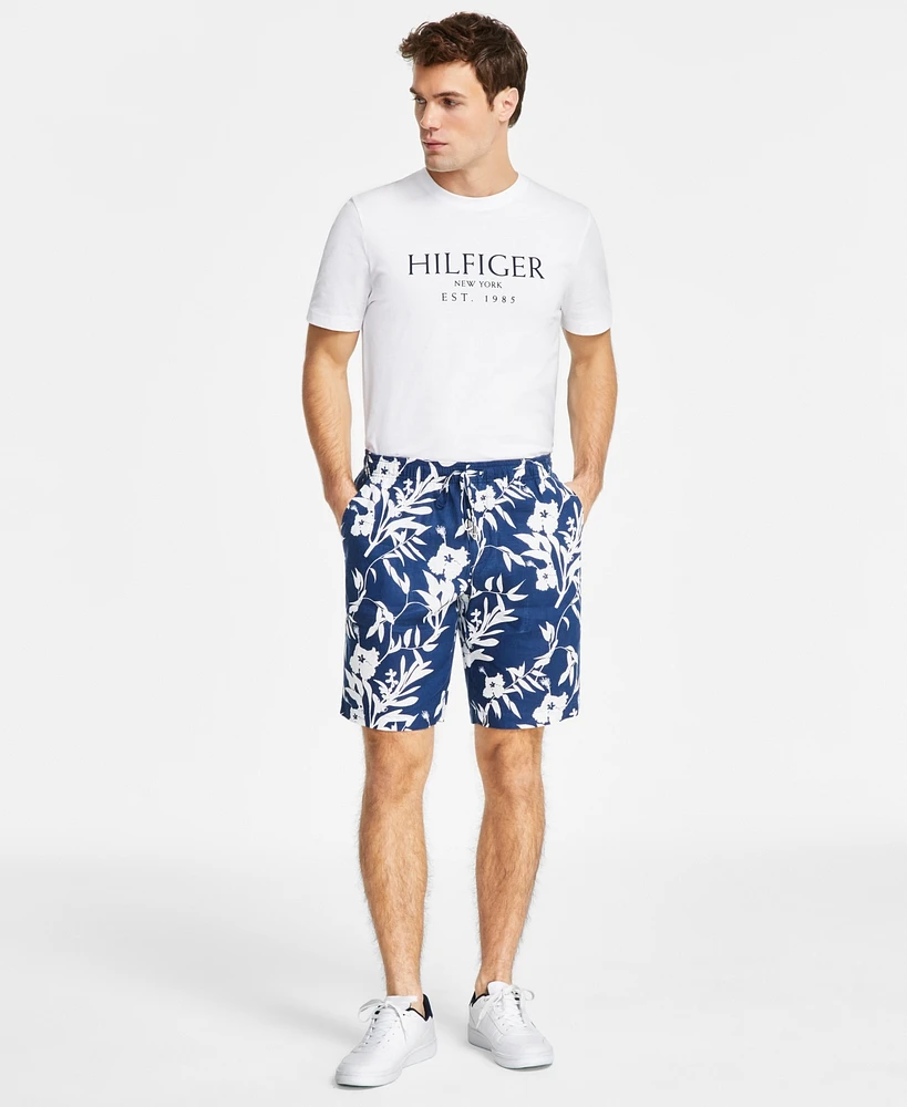Tommy Hilfiger Men's Harlem Linen 9" Printed Shorts
