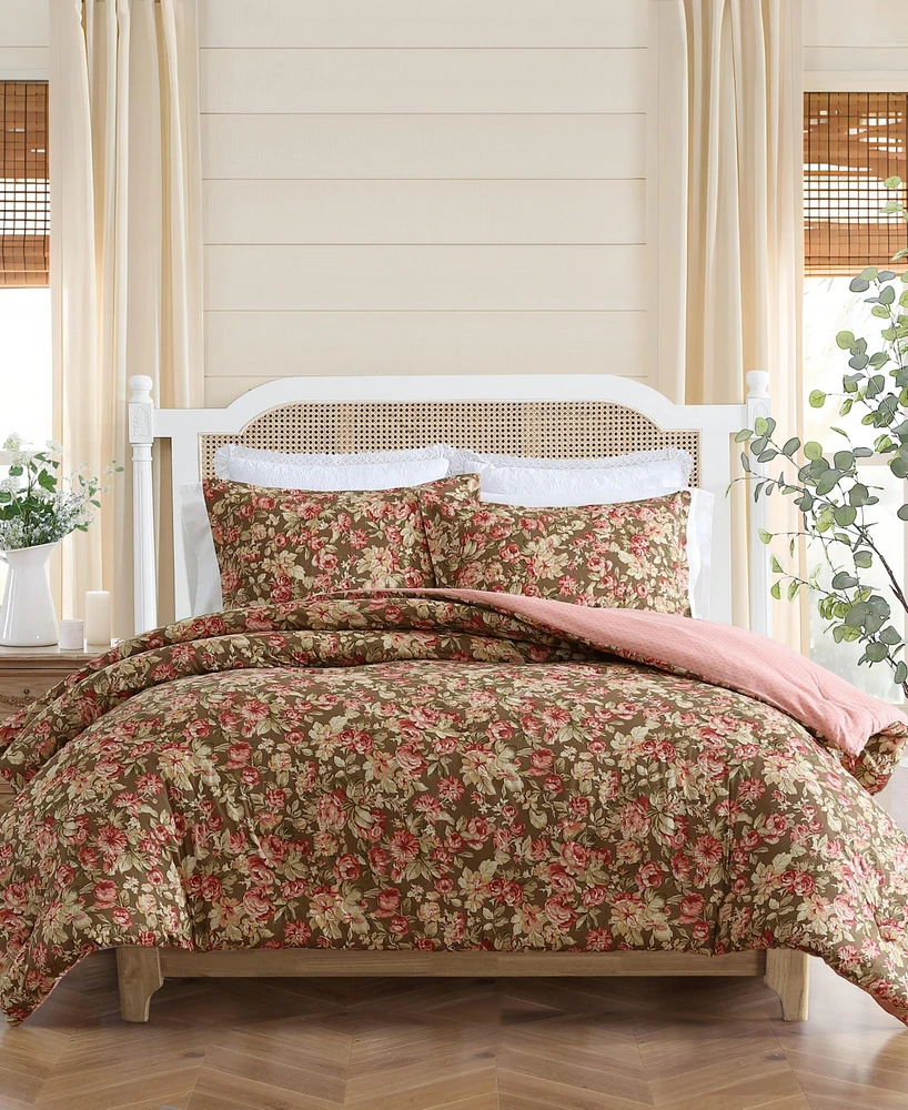 Laura Ashley Bloomsbury Reversible 3-Pc. Comforter Set