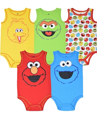 Sesame Street Baby Boys 5 Pack Bodysuits
