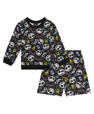 Nightmare Before Christmas Toddler Boys Disney Mickey Mouse French Terry Sweatshirt and Shorts