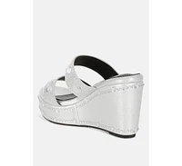 Iki Diki Rhinestone & Diamante Wedge Sandals