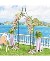 1 Pcs Garden Arbor with Multiple Side Crossbars Powder-coated Metal Tubes