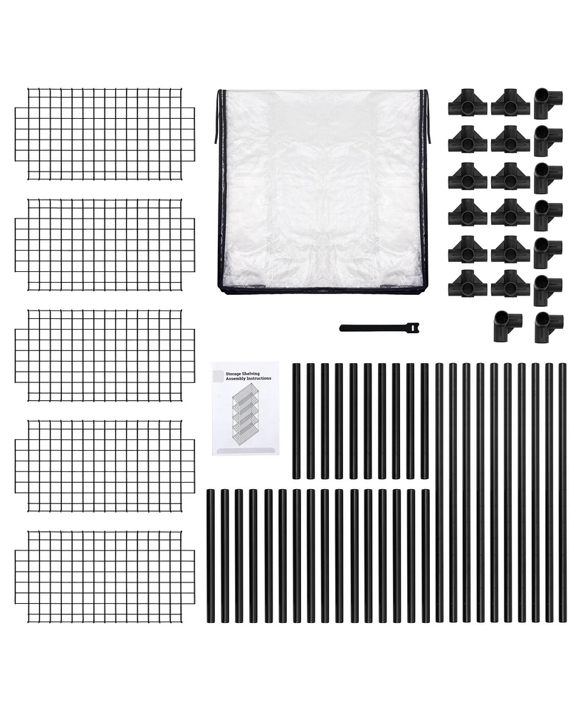 Heavy-Duty 5-Shelf Wire Rack with Cover: Versatile Storage Solution for Home and Business