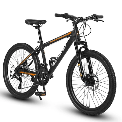 26 Inch Mountain Bike, Shimano 21 Speeds with Mechanical Disc Brakes, High-Carbon Steel Frame, Suspension Mtb Bikes Mountain Bicycle for Adult & Teena