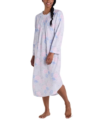 Miss Elaine Women's Printed Brushed Long Nightgown