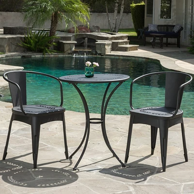 Whimsical Lourdes Bistro Set: Durable Outdoor Elegance