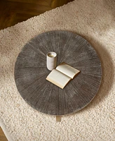 31.5" D x 31.5" W x 18.3" H Round Coffee Table With 2-Tier Storage, Farmhouse Living Room Cocktail Table With Black Metal Leg, Patchwor