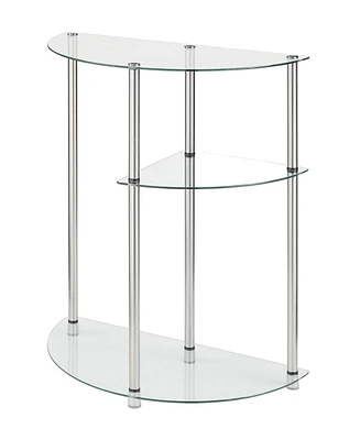 Designs2Go Classic Glass 3 Tier Display Entryway Hall Table