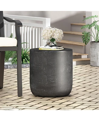 Modern Lightweight Concrete Side Table: Durable, Waterproof, And Fully Assembled