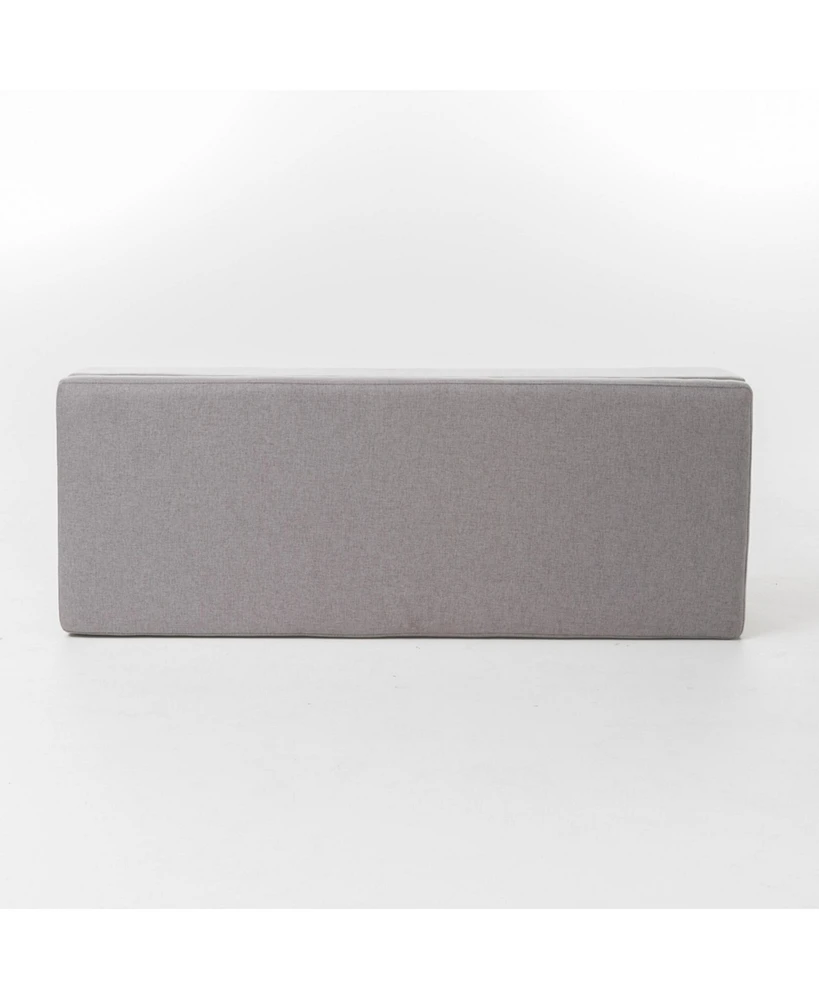 Spacious Storage Ottoman With No Assembly Required In Light Grey