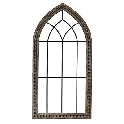 LuxenHome Wood and Metal Cathedral Wall Decor