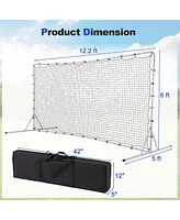 Soccer Rebounder Net 12 x 6 Ft Portable Football Training Equipment with Net