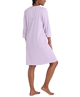 Miss Elaine Women's Button-Front 3/4-Sleeve Terry Robe