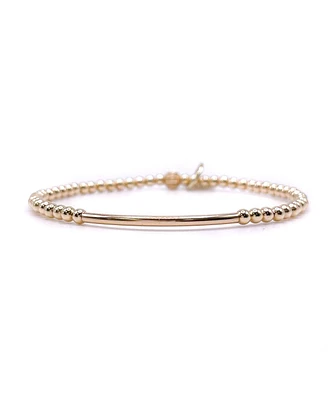 Non-Tarnishing Gold Filled 3mm Ball and Tube Stretch Bracelet