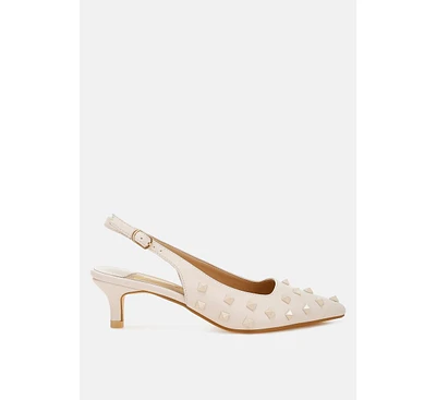 Hegron Stud Embellished Kitten Heels