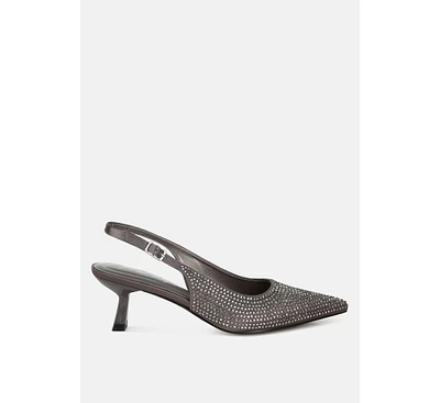 Amashi Rhinestones Embellished Slingback Sandals
