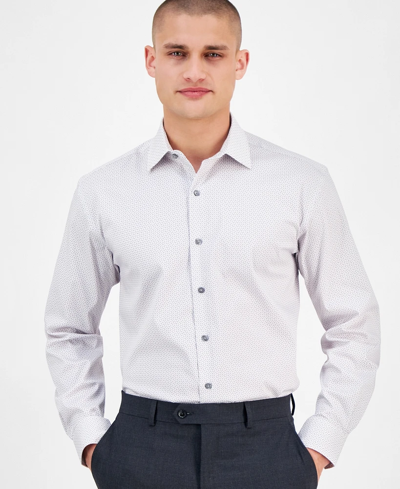 Alfani Men's Regular-Fit 4-Way Stretch Micro-Dot Dress Shirt, Created for Macy's