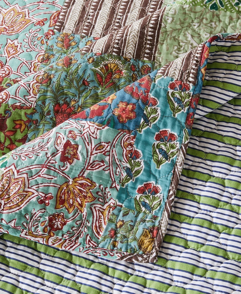 Greenland Home Fashions Jasmin Vintage Boho Reversible -Pc. Quilt Set