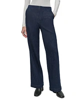 Dkny Jeans Petite High-Rise Wide-Leg Trouser