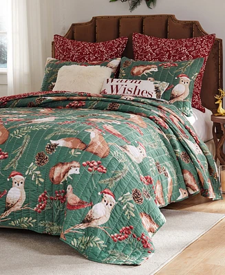 Greenland Home Fashions Willow Holiday 3-Pc. Quilt Set, King