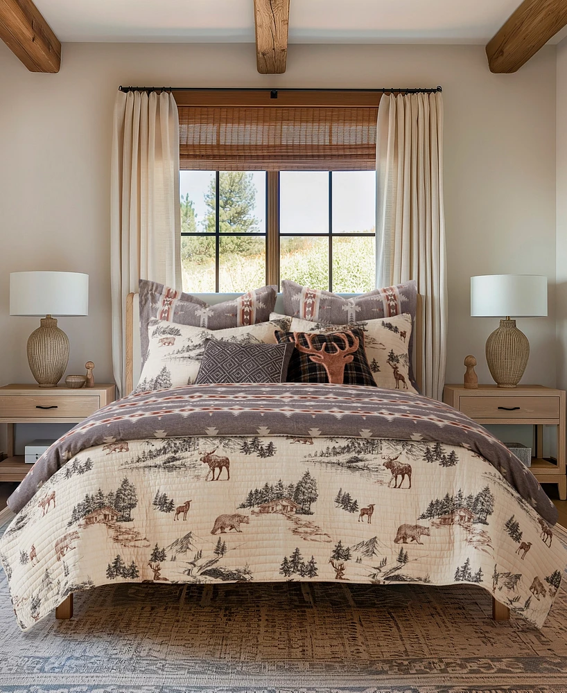 Levtex Lodge Toile Reversible 3-Pc. Quilt Set, Full/Queen