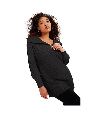 June + Vie Women's June + Vie Half-Zip Sweater