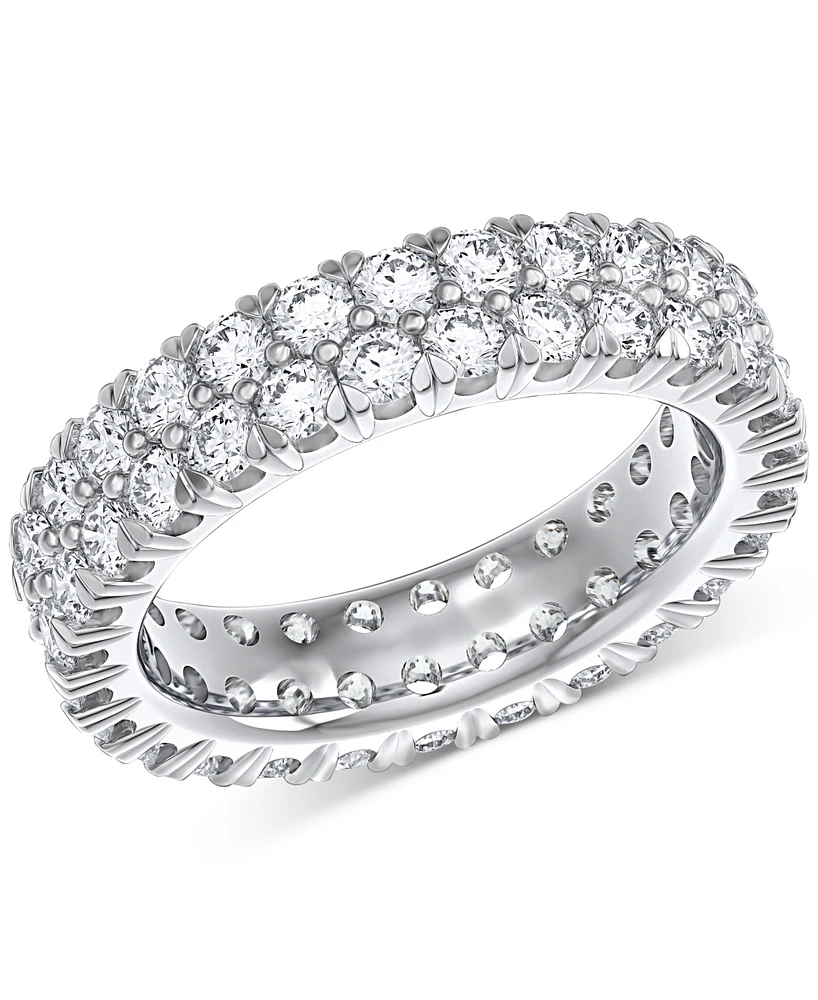 Diamond Double Row Eternity Ring (3 ct. t.w.) Platinum, 14k White Gold, or Rose Created for Macy's