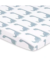 The Peanutshell Pack n Play, Mini Crib, Portable Crib or Fitted Playard Sheets for Baby Boy, Blue Dino, 3 Pack Set
