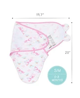 The Peanutshell Newborn Swaddles for Baby Girls, 3 Pack Set, Rainbow Unicorn
