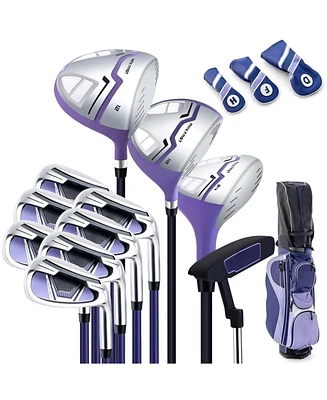 Hongge Women's Right Hand Complete Golf Club Set with Stand Bag and Rain Hood