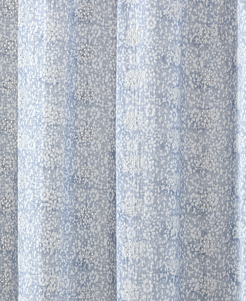 Peri Home Ikat Eyelet Cotton Shower Curtain, 72" x 72"