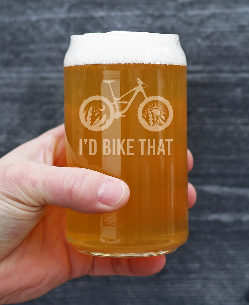 Bevvee I'd Bike That Beer Can Pint Glass