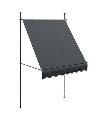 Outsunny 6.5' x 4' Retractable Awning, Non-Screw,