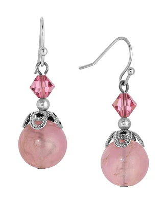 2028 Acrylic Bead Crystal Drop Earrings