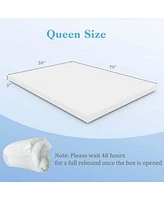 3" Gel-Infused Memory Foam Mattress Topper with Removable & Washable Cover