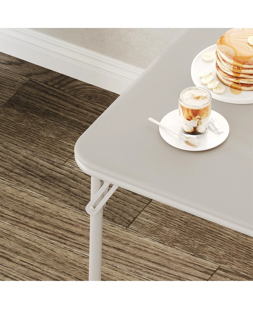 gaomon Folding Table, 33.6 Inch Folding Card Table, Portable Square Folding Table with Pu Soft Cushion