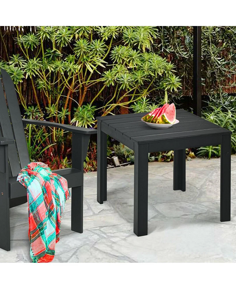 Sugift Wooden Square Patio Coffee Bistro Table-Black