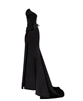 Milla Women's Strapless Eveng Gown With Thigh Slit