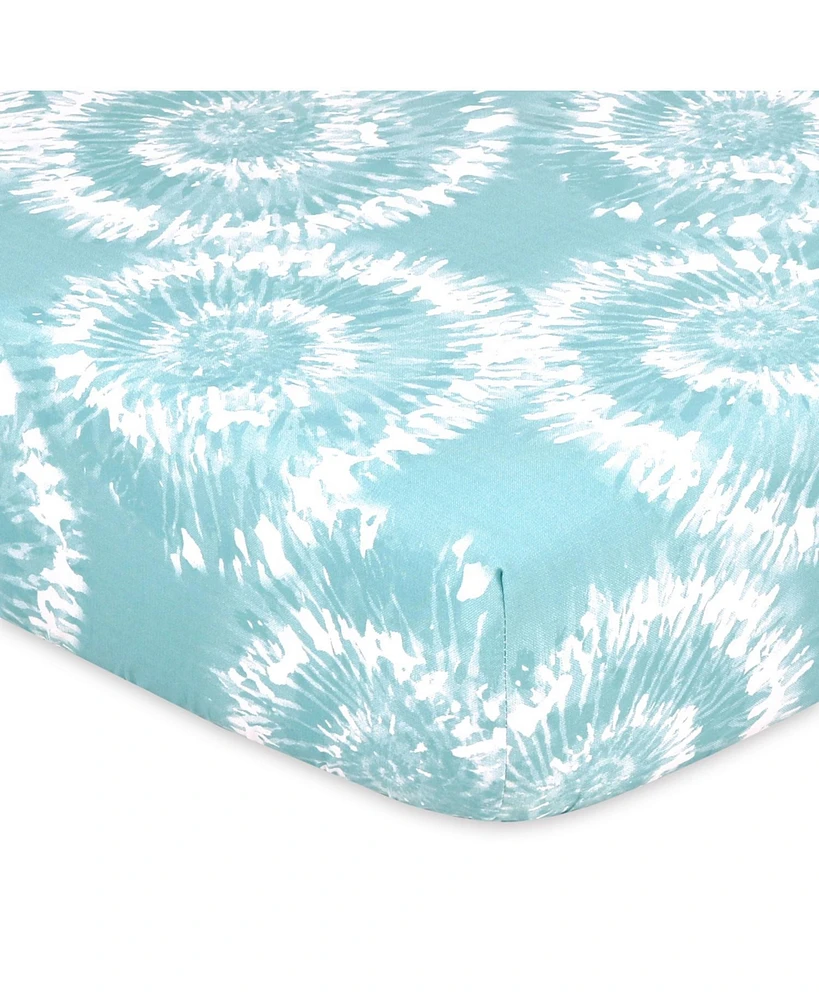 The Peanutshell Fitted Crib Sheet Set, Boho Tie Dye, 4 Pack