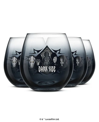 JoyJolt Star Wars Dark Side Stemless Drinking Glasses, Set of 4