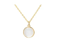 Mother of Pearl Moon Pendant Necklace in Sterling Silver