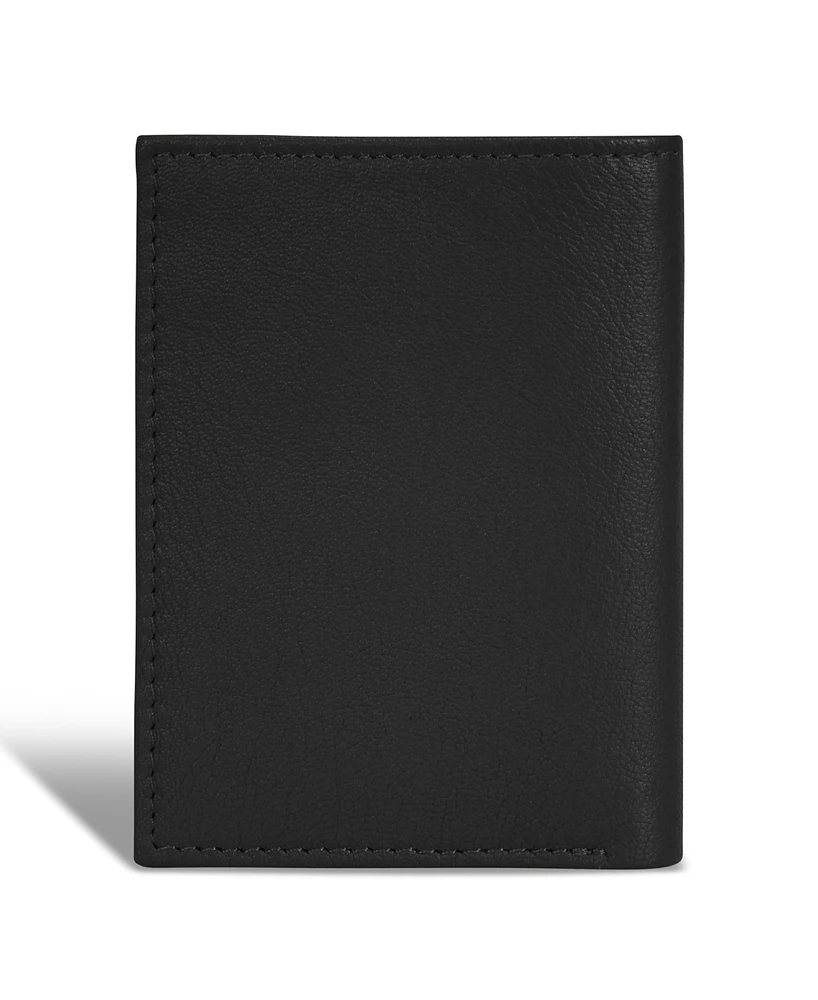 Champs Men's Onyx Collection Leather Vertical Slim Wallet