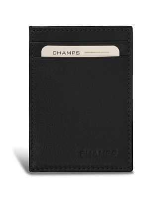 Champs Men's Onyx Collection Leather Mag Hybrid Card Holder