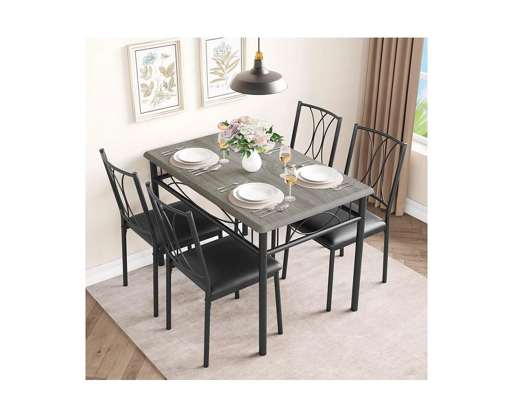 gaomon Dining Table Set for with Cushion Chairs, Piece Kitchen Table and Upholstered Chairs Rectangular