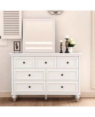 gaomon 7-Drawer Vintage Dresser with Metal Handles - Multifunctional Storage Organizer