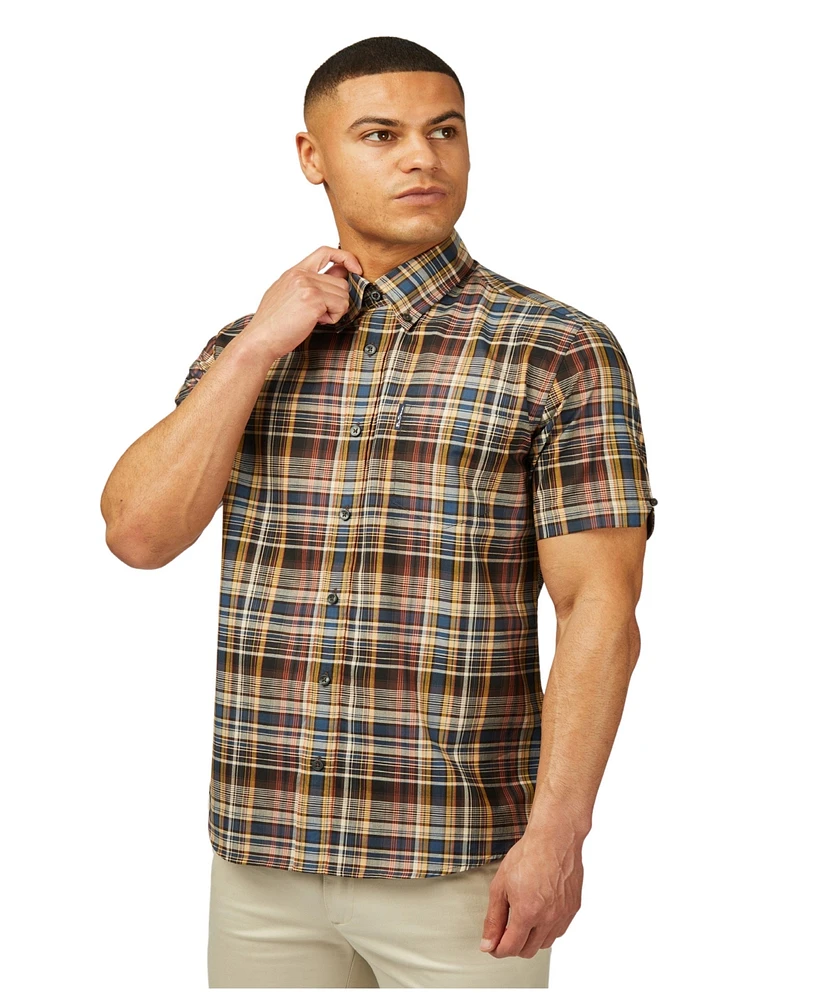 Ben Sherman Men's Gradient Check Short Sleeve Shirt