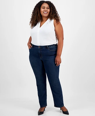 Jones New York Plus Lexington Straight-Leg Jeans