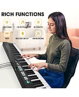 Sugift Black 88 Keys Folding Piano Keyboard for Beginner Portable Electric Piano with Stand and Sustain Pedal