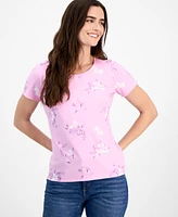 Style & Co Women's Printed Scoop-Neck Short-Sleeve T-Shirt, Exclusively at Macy's