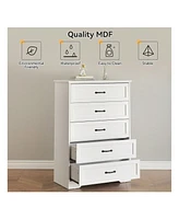 Modern 5 Drawers Dresser, Chest Of Drawers Closet Organizers And Storage Clothes, Modern Dressers For Closet Living Room, Kids Bedroom (5 Drawers Dres